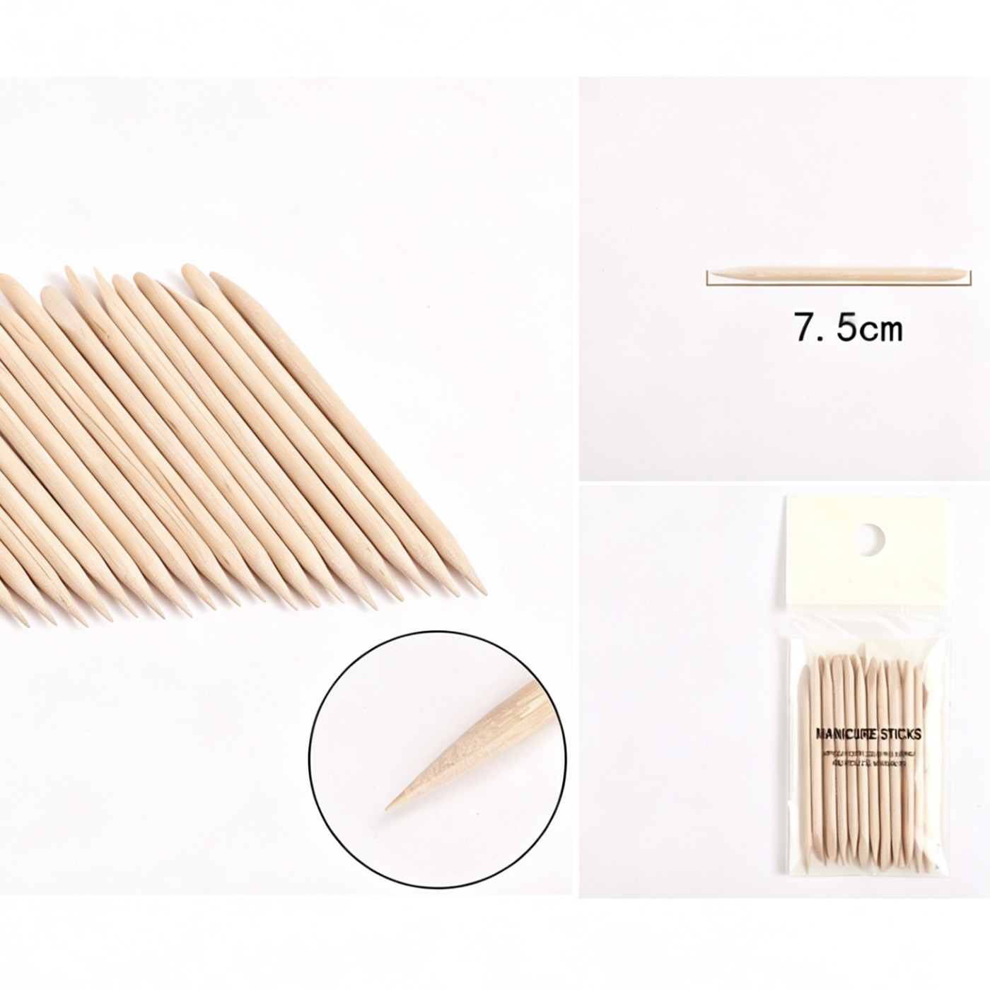 Bastoncini in Legno d'Arancio per Cuticole - 7,5cm