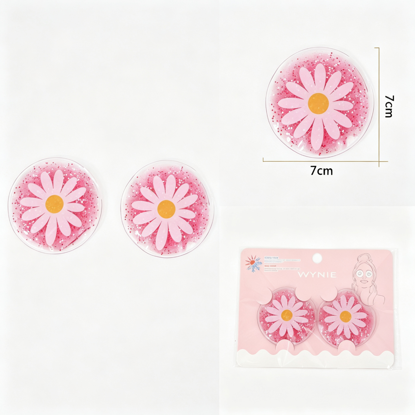 Cuscinetti Gel Occhi Defaticanti - Design a Margherita, Caldo/Freddo