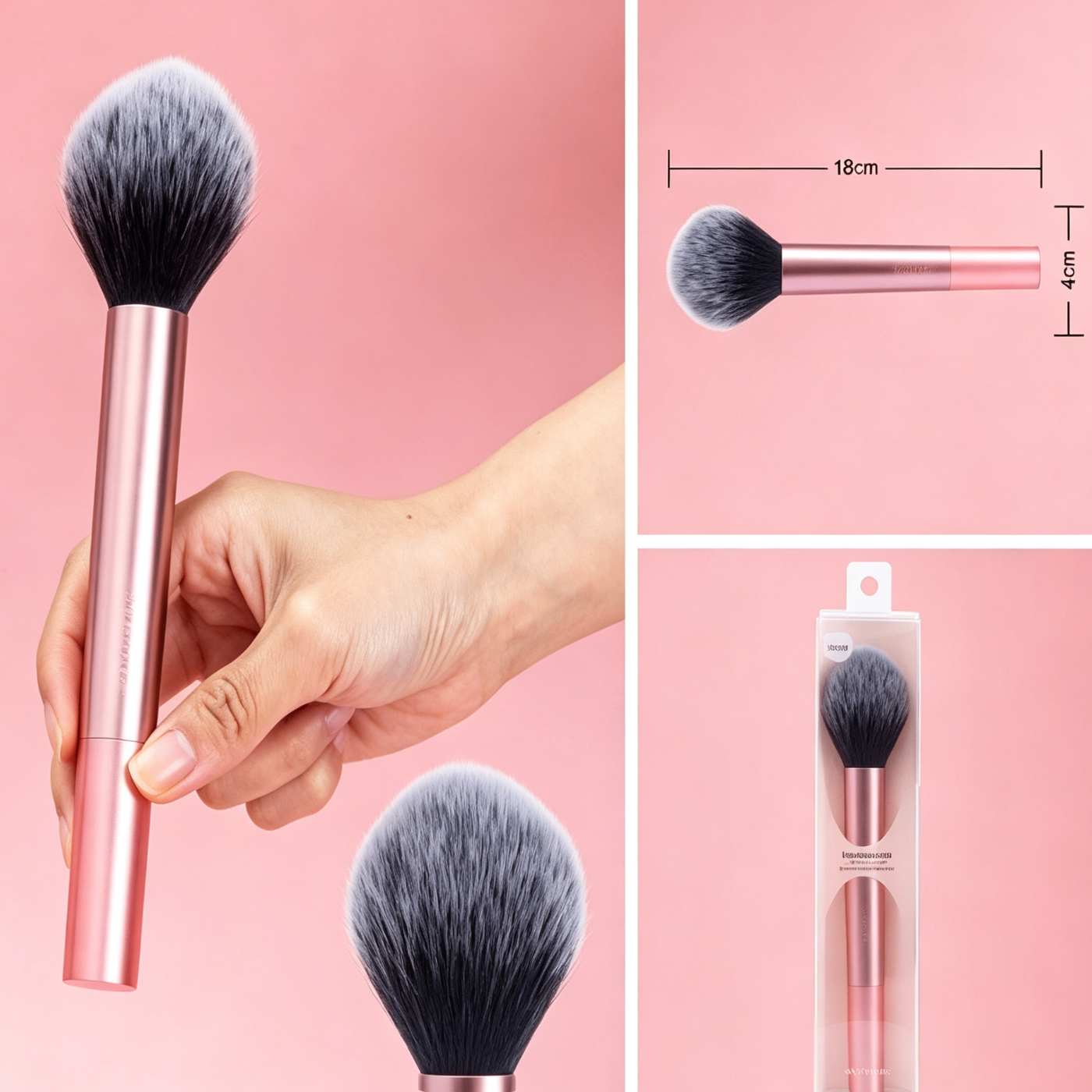 Pennello Make-up per Cipria e Terra - Formato 18cm per un Finish Impeccabile