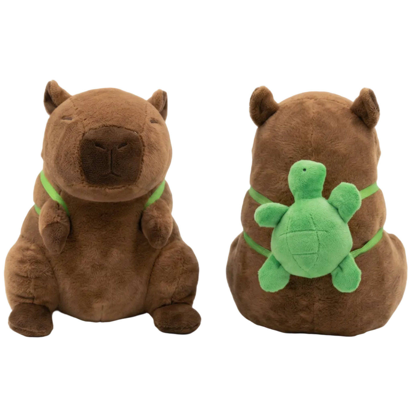 Capibara Peluche 25cm con Zainetto Tartaruga - Animale Morbido Kawaii