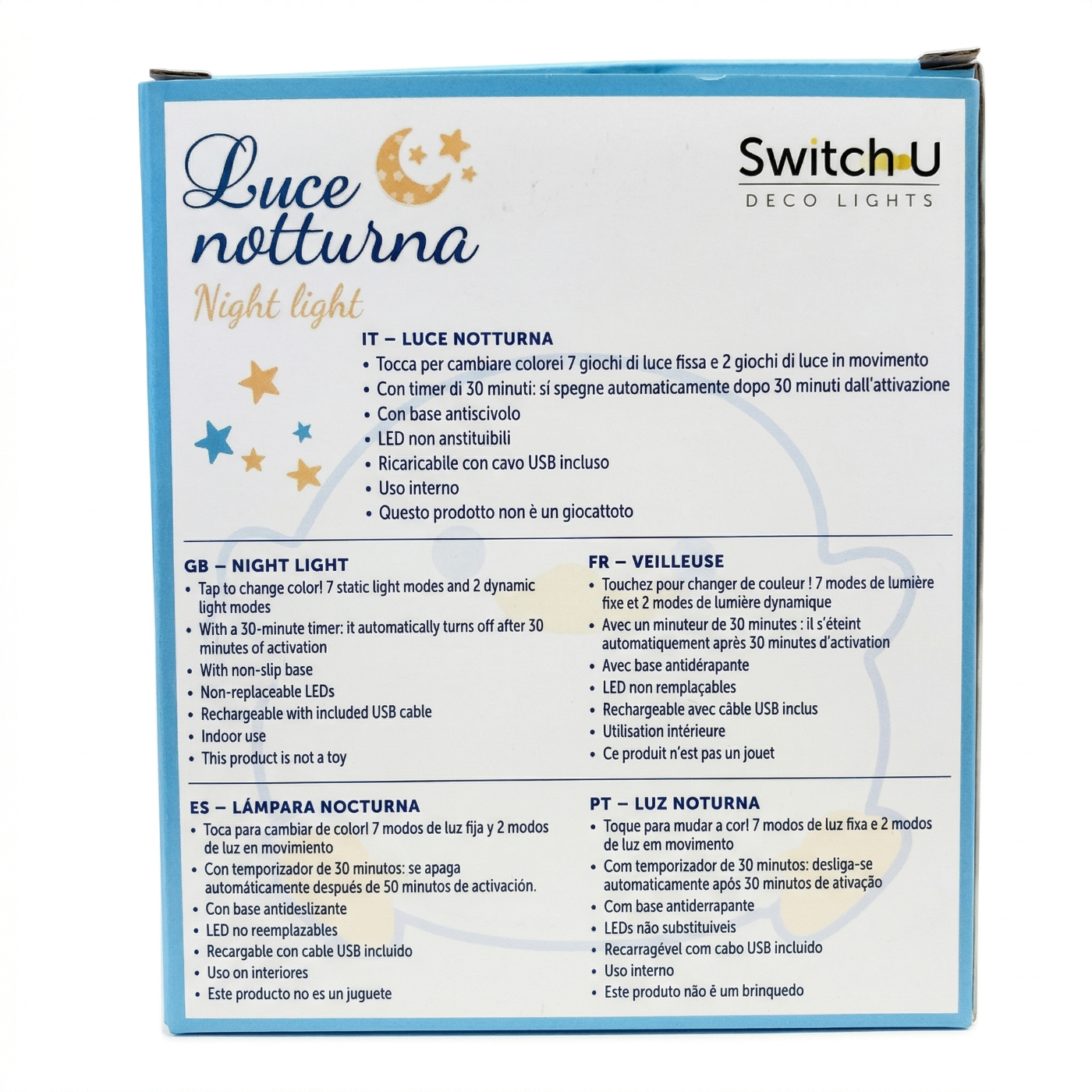 Lampada led notturna pulcino – 7 colori, timer, usb