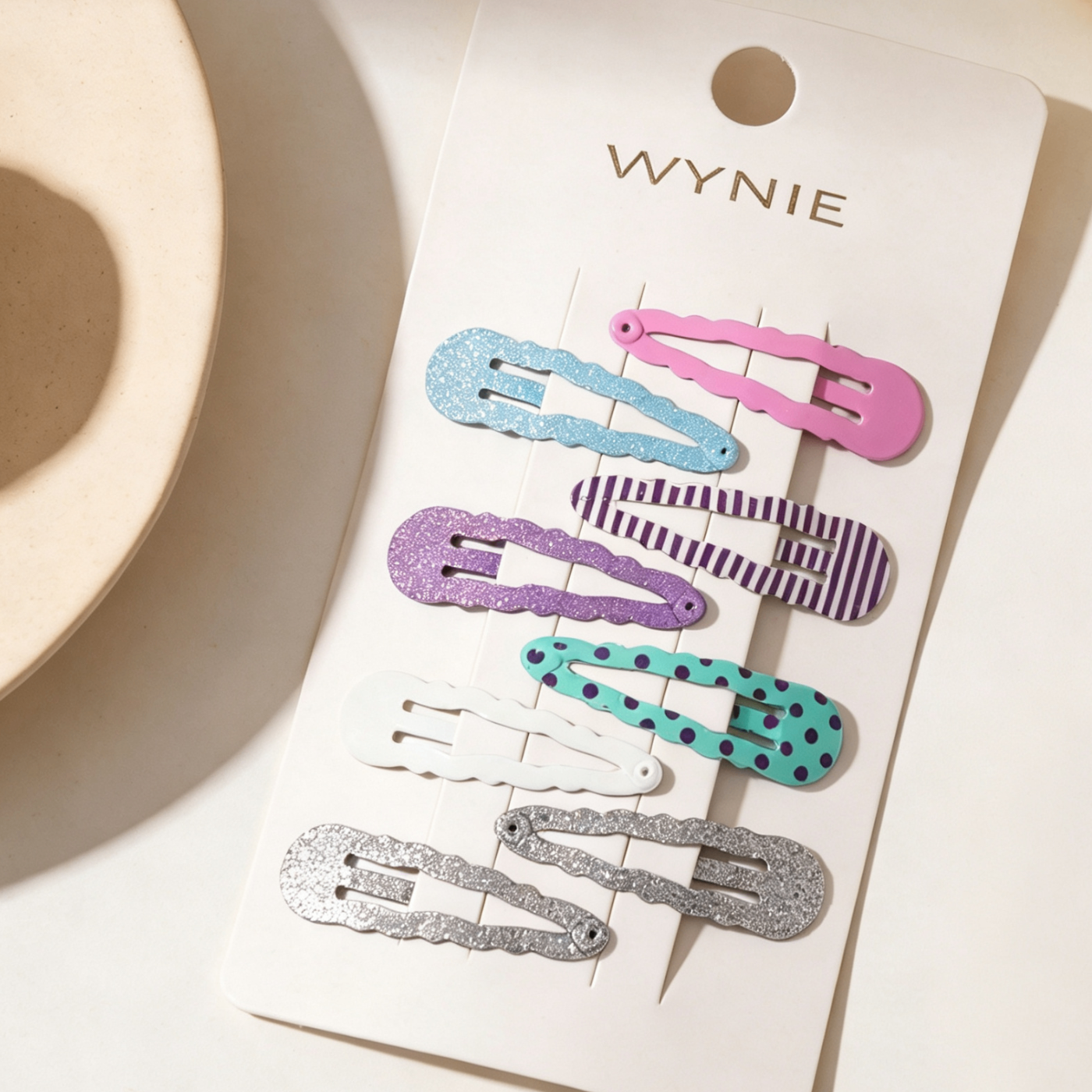 Set 6 Mollette a Clip per Capelli – Fermagli in Metallo Glitterati 4cm