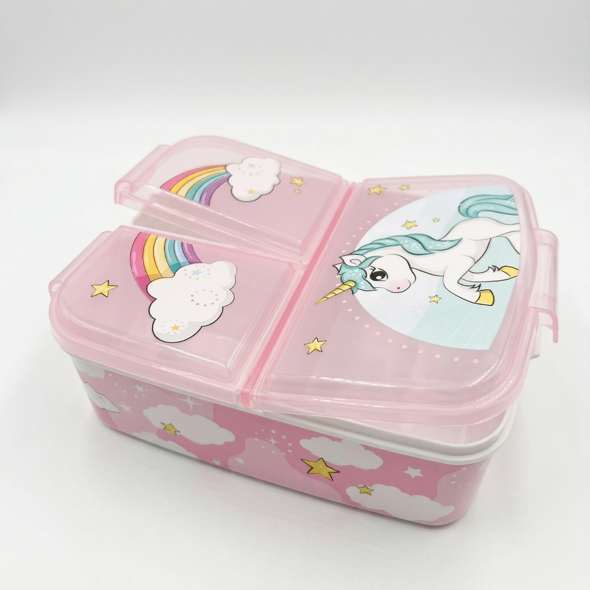 Bento Box Unicorno con scomparti porta merenda 17x14x6 cm - vista frontale