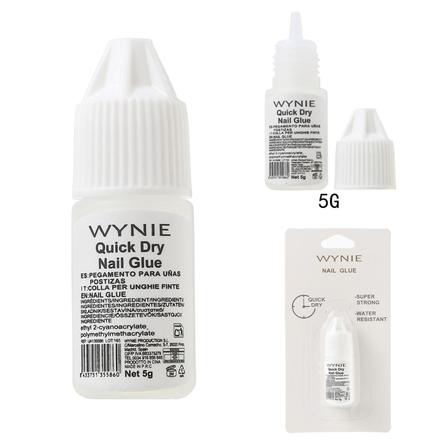 Colla per Unghie Finte Quick Dry 5g - Forte e Trasparente