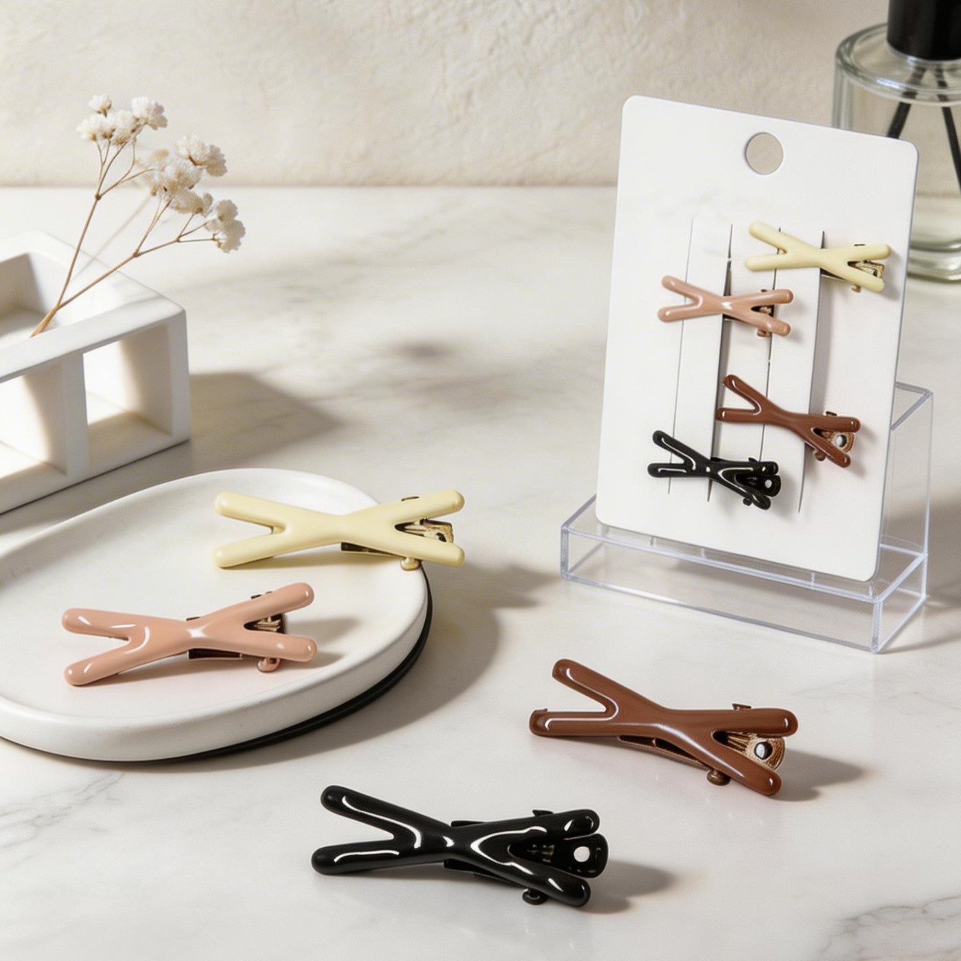 Set Fermagli Capelli a Incrocio - Mollette Minimal Design X