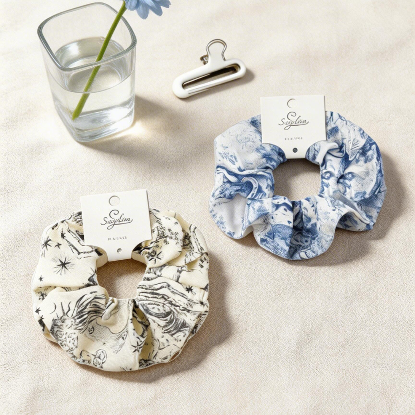 Maxi Scrunchie Vintage in Tessuto - Accessori Capelli Stampati