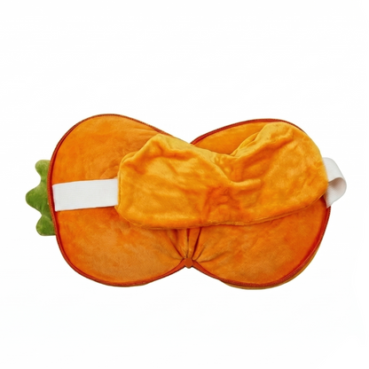 Cuscino da Viaggio 2 in 1 Carota - Peluche con Mascherina Integrata