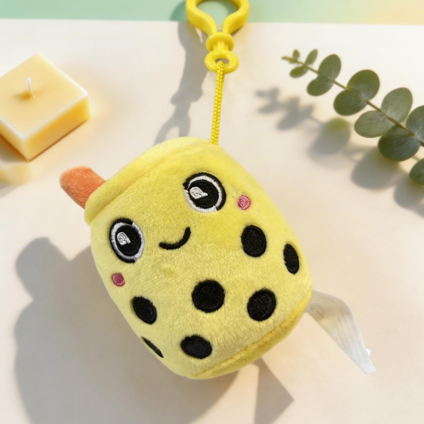 Peluche Portachiavi Bubble Tea Squishy (8cm) - Morbido Ciondolo per Zaino