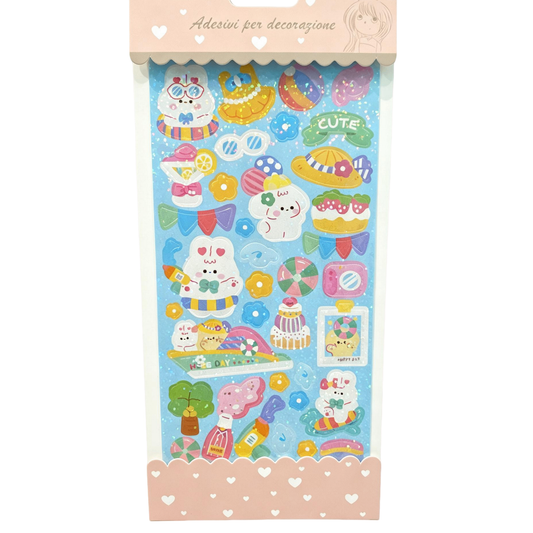 Stickers Kawaii Glitter Azzurri
