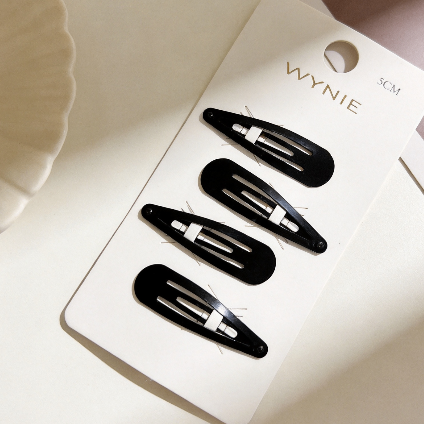 Set 4 Clip per Capelli a Scatto 5cm – Mollette in Metallo Nere Antiscivolo