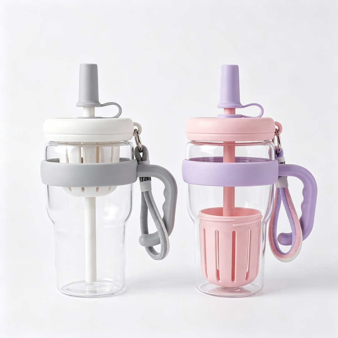 Borraccia con Cannuccia e Manico - 680ml
