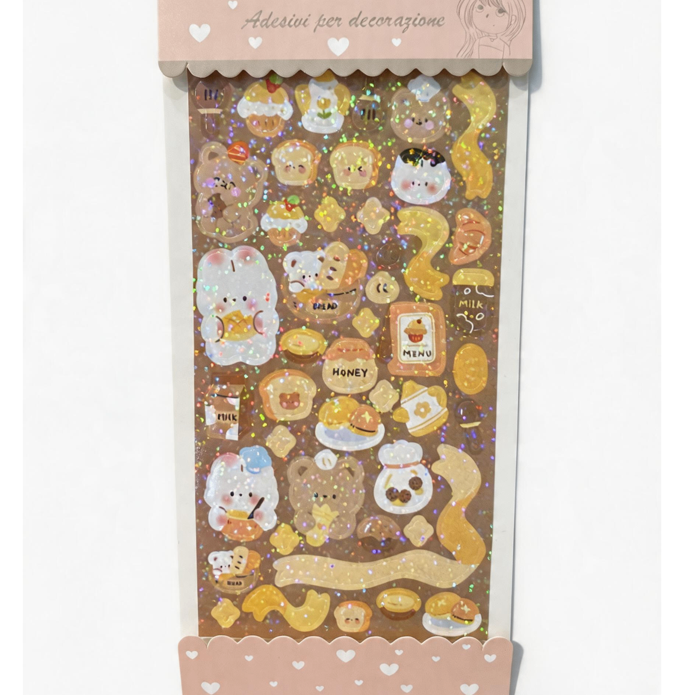 Stickers Kawaii Orsetto Glitter | Adesivi Decorativi per Agenda e DIY