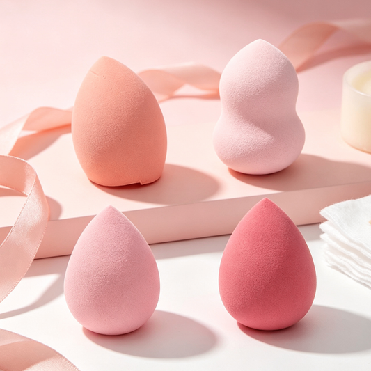Set 4 Spugne da Trucco con Scatola – Beauty Blender Morbide per Fondotinta
