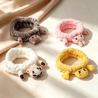 Fascia Trucco Animali Peluche - Morbida Spugna per Lavaggio Viso