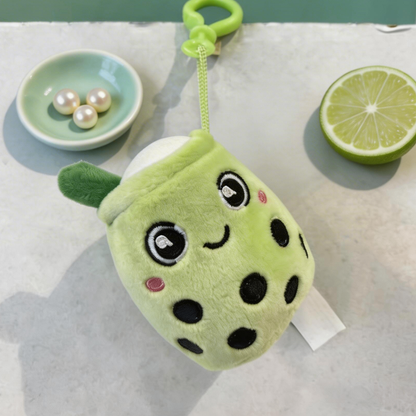 Peluche Portachiavi Bubble Tea Squishy (8cm) - Morbido Ciondolo per Zaino