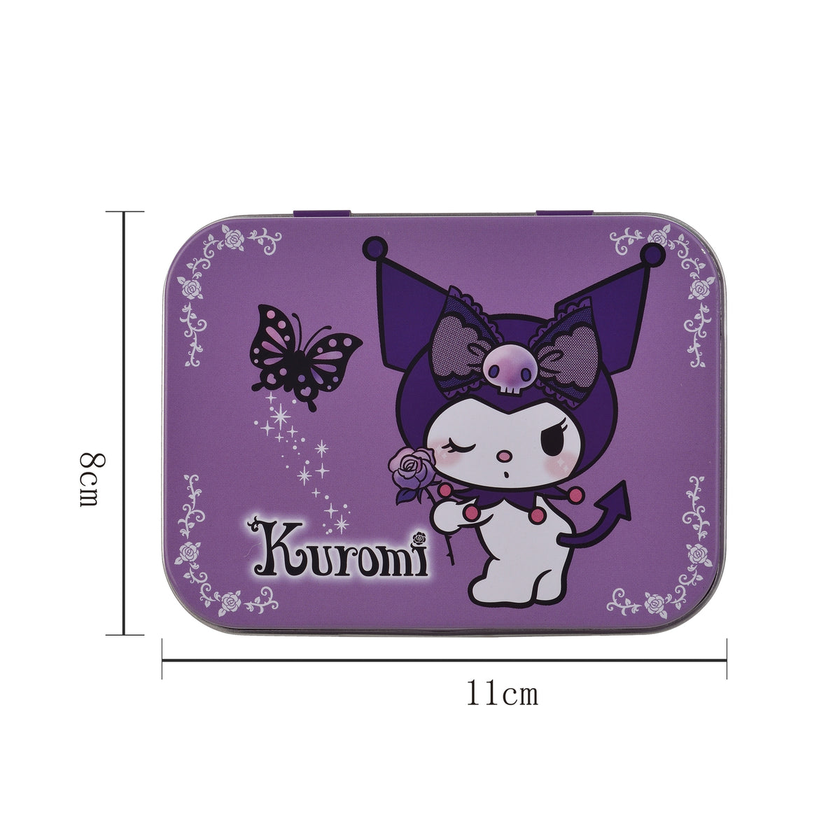 HK KUROMI GLIT BAND AIDS METAL BOX