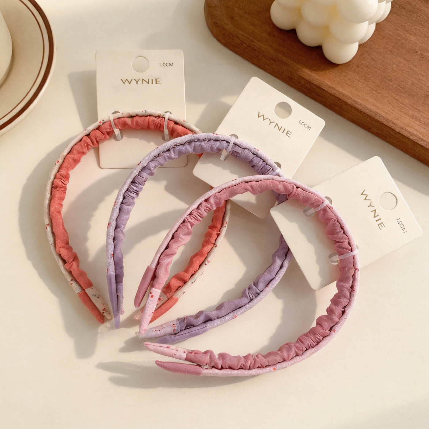 Set 2 Cerchietti per Capelli Arricciati - Fantasia a Fiori e Ciliegie