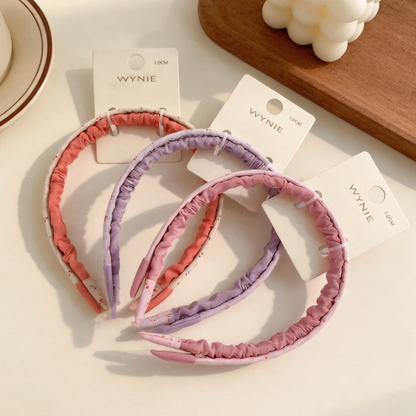 Set 2 Cerchietti per Capelli Arricciati - Fantasia a Fiori e Ciliegie