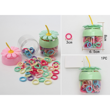 Set Elastici Capelli Colorati in Barattolo Margherita – Morbidi e Senza Metallo