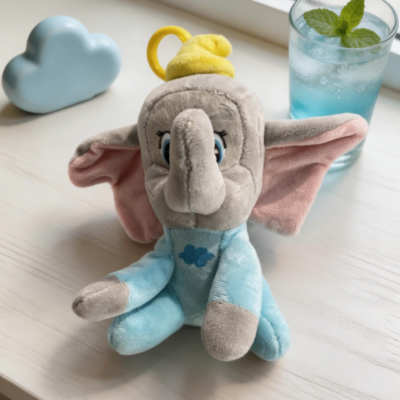 Portachiavi Disney Dumbo Peluche con Vestitino Azzurro - 12cm