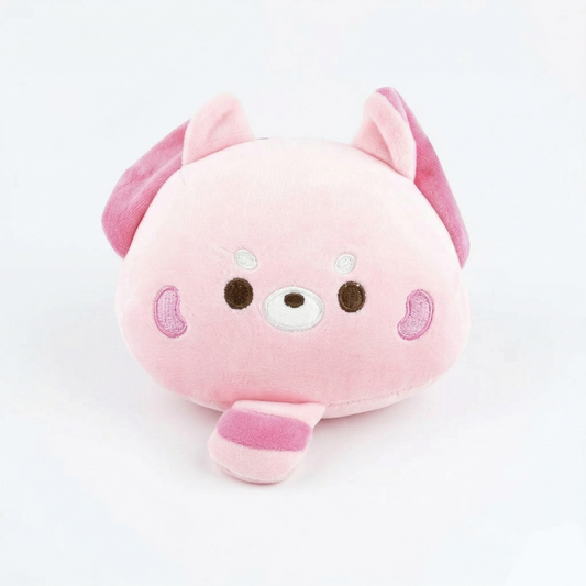 Cuscino da Viaggio Volpe Rosa 2-in-1 - Peluche Morbido con Mascherina Integrata