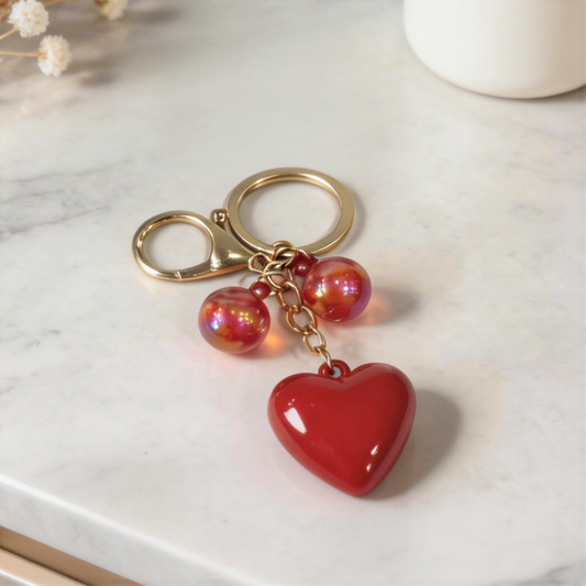 Portachiavi Cuore Rosso Elegante - Accessorio Borsa Donna