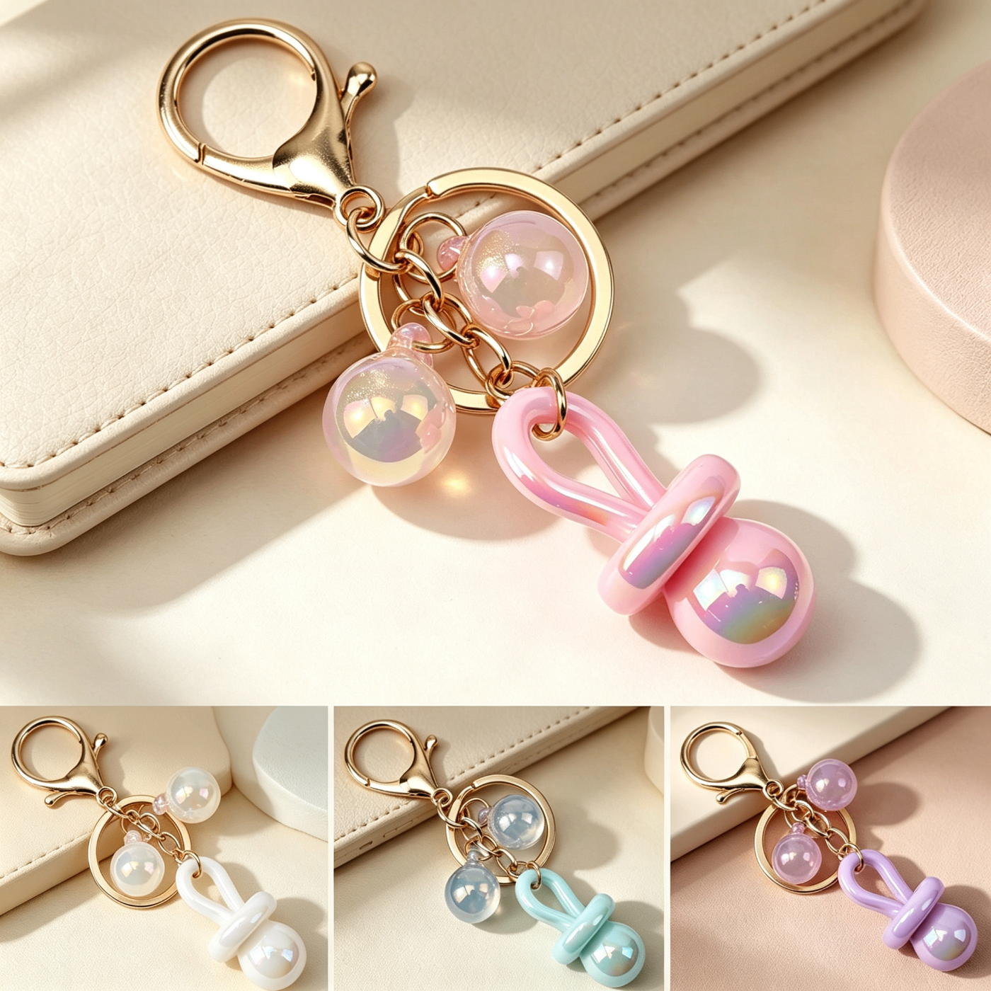 Portachiavi Ciuccio Colorato Effetto Perlato - Ciondolo Kawaii