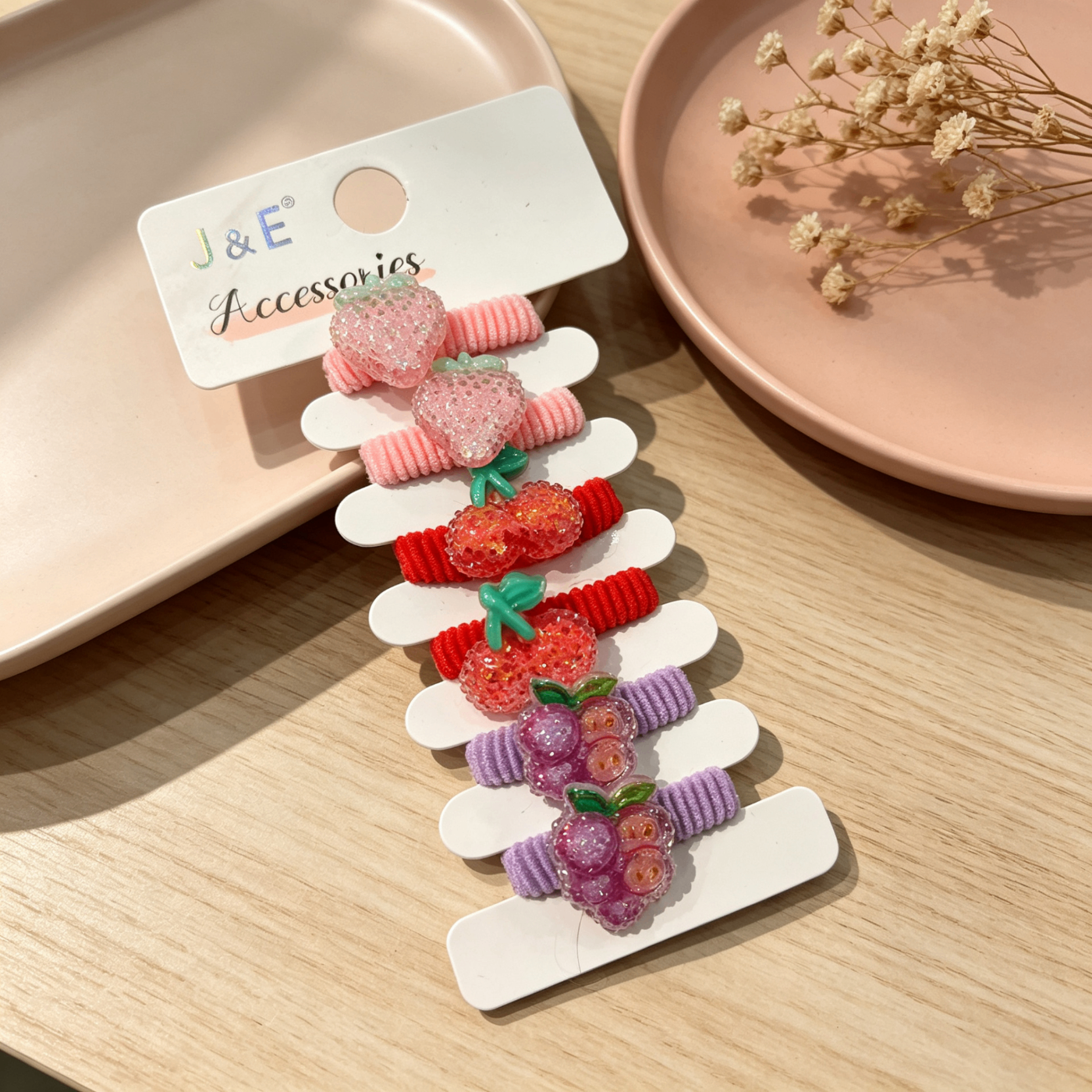 Set 6 Pezzi Elastici Soft-Style con Charms Frutta