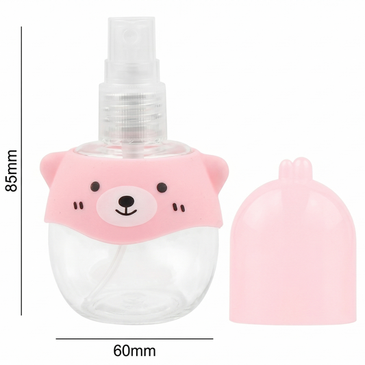 Spruzzino da Viaggio 50ml Kawaii - Mini Bottiglia Spray con Animali per Viso e Igienizzante