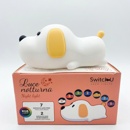 Lampada led notturna cane – 7 colori, timer, usb
