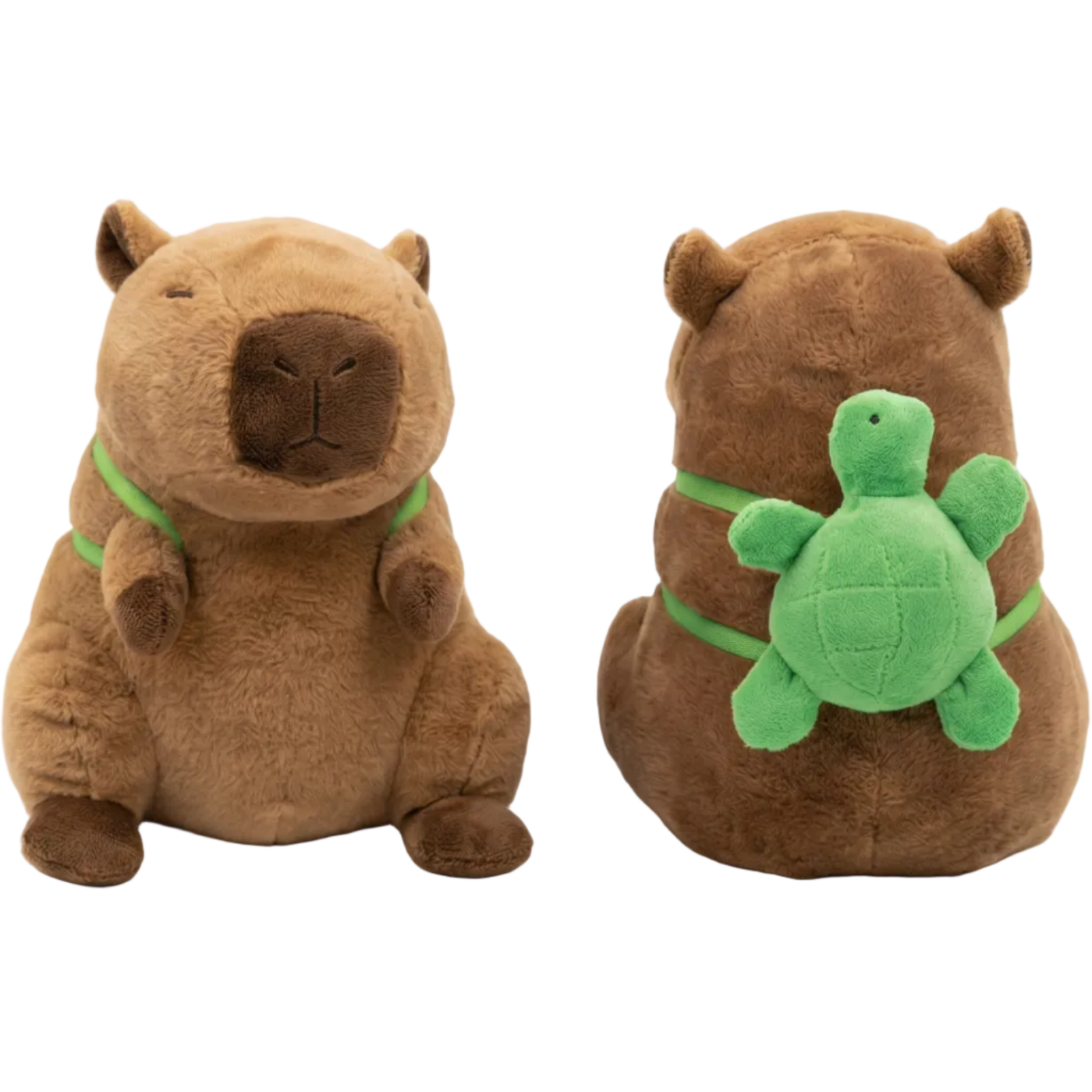Capibara Peluche 25cm con Zainetto Tartaruga - Animale Morbido Kawaii