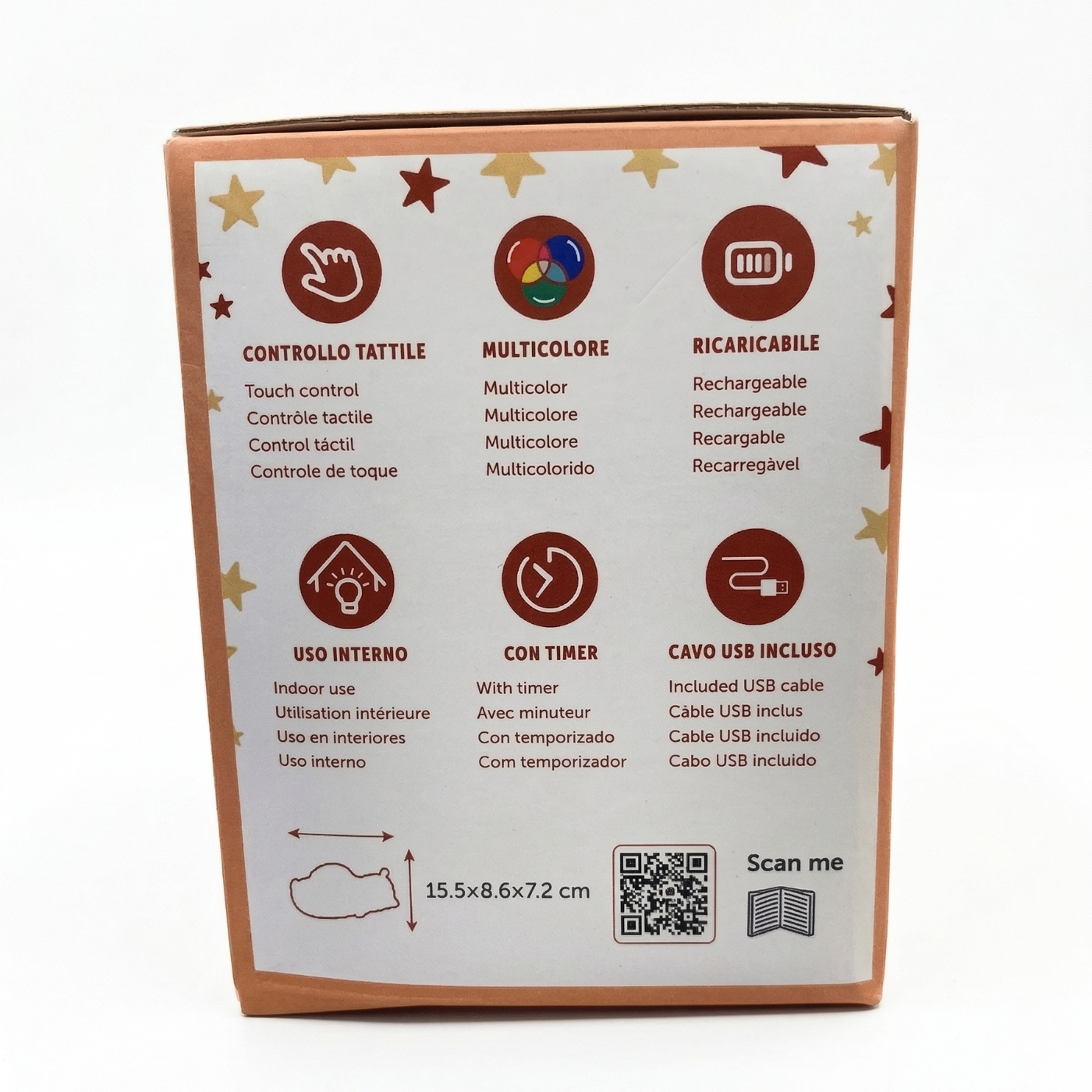 Lampada led notturna cane – 7 colori, timer, usb