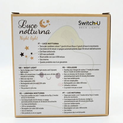 Lampada led notturna stella – 7 colori, timer, usb