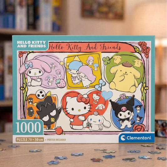 Clementoni - Puzzle - HELLO KITTY - 1000 Pezzi- Puzzle Adulti, Made In Italy