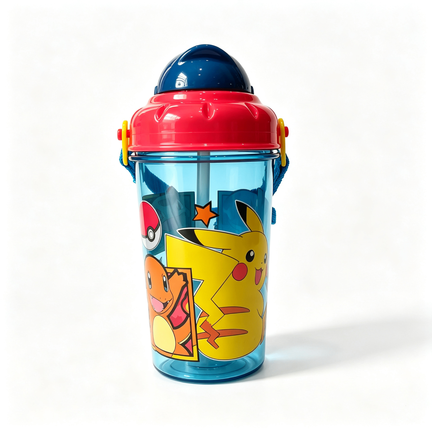 Borraccia Pokémon 465ml con cannuccia e tracolla - vista frontale