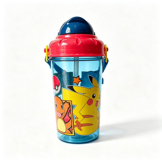 Borraccia Pokémon 465ml con cannuccia e tracolla - vista frontale