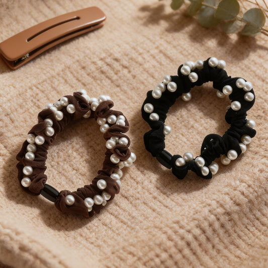 Scrunchie Gioiello con Perle - Accessorio Capelli Raffinato