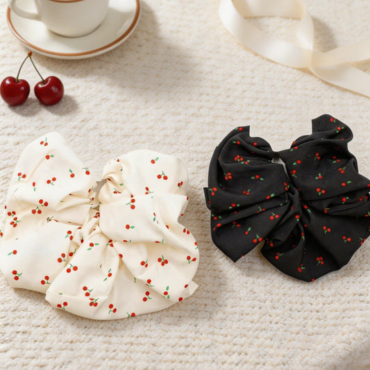 Scrunchie con Stampa Ciliegie - Elastico Capelli Stile Dolce