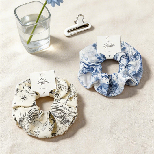 Maxi Scrunchie Vintage in Tessuto - Accessori Capelli Stampati